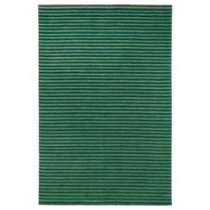 a green rug with horizontal stripes on it