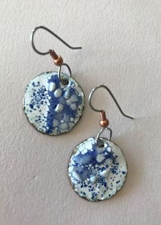 Light Blue Metal Earrings As A Gift, Light Blue Metal Earrings For Gift, Blue Enamel Dangle Jewelry, Everyday Round Enamel Earrings, Blue Metal Earrings For Gift, Blue Enamel Hypoallergenic Jewelry, Nickel Free Light Blue Metal Earrings, Blue Hypoallergenic Enamel Jewelry, Hypoallergenic Blue Enamel Jewelry