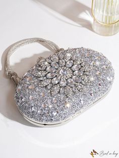 BirdinBag - Chic Rhinestone Box Bag: Ideal Bridal Purse for Weddings, Proms & Parties Sparkly Handbag, Bride Purse, Glitter Handbag, Purse For Wedding, Bridal Purse, Rhinestone Top, Frame Purse, Perfect Bride, Patchwork Top