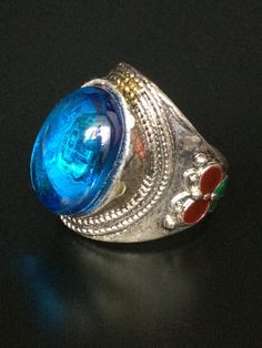 This is a very rare and perfect and unique magic ring made blue ocean naga eye stone and silver plated, the power of the ring is to bring good luck and charm and wealth to the wearer. The ring showcases an elegant design with unique amulet style ring. It is great to get this ring for your loved one or treat yourself for a classic timeless style.  Ring US Size: 8-12 (Adjustable),  Metal Type: Silver gold plated,  Stone Type: Sky Blue Naga Eye Stone Weight: 19.24 Gram (Approx.) The Belief about Blue Ocean Stone; 1. It's a very rare color. 2. It is the color of kings, powers, leaders, noble rulers. 3. People with high prestige will possess this color. 4. The possessor will have both prestige and power. 5. The possessor will be revered by the common people. 6. The owner will be born with enorm Stone Magic, Increase Confidence, Timeless Classic Style, Magic Ring, Eye Stone, Blue Gemstones, Blue Ocean, Rings Statement, Ring Gift