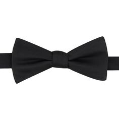 Look your absolute best while wearing this pre-tied bow tie from Bespoke. Look your absolute best while wearing this pre-tied bow tie from Bespoke. Bow-tying made simple. Watch now. Pre-tied design Adjustable strapFABRIC & CARE Polyester Spot clean Imported Size: One Size. Color: Black. Gender: male. Age Group: adult. Pattern: Solid. Pre-tied Satin Bow For Black Tie Events, Classic Pre-tied Butterfly Knot Bow Tie, Classic Black Adjustable Suit And Tie Accessories, Classic Black Satin Bow Tie, Black Bow Tie With Bow Tie Back, Classic Bow Tie For Black-tie Events, Classic Adjustable Bow Tie For Black-tie Events, Classic Black Bow For Black Tie Event, Classic Black Bow Tie With Detachable Bow