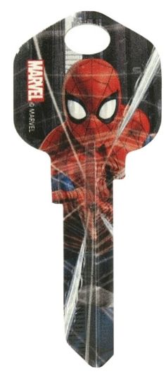 a spiderman key shaped like an open door with the words,'spider - man'on it