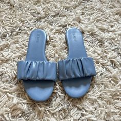 Blue J.Crew flat sandals size 7.5 #JCrew Jcrew Women, Flat Sandals, Womens Sandals, J Crew, Size 7, Women Accessories, Women Shoes, Sandals, Outfit Accessories