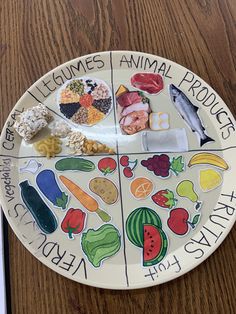 a plate with food on it sitting on top of a wooden table next to a cell phone