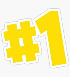 the number one pixel sticker is yellow and has an 8 bit pixel on it