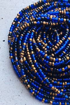 blue and bronze waist beads Blue Waist Beads, Suit Crop Top, Sierra Blue, Waist Beads African, Waist Jewelry, Gold Tie, Belly Jewelry, Beads Pictures, Waist Beads