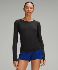 Swiftly Tech Long-Sleeve Shirt 2.0 *Hip Length | Women's Long Sleeve Shirts | lululemon Functional Long Sleeve Activewear By Lululemon, Long Sleeve Sports Activewear By Lululemon, Lululemon Long Sleeve Breathable Top, Lululemon Long Sleeve Activewear For Sports, Lululemon Long Sleeve Activewear For Workout, Functional Lululemon Activewear With Thumbholes, Lululemon Long Sleeve Sports Activewear, Lululemon Long Sleeve Activewear, Lululemon Activewear With Thumbholes For Gym