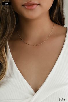 The Lulus Light Beams Gold Necklace is the dainty little piece you'll want to wear with everything! A delicate gold chain is embellished with tiny round, flat gold charms. Adjustable chain allows you to wear as a choker or a necklace, depending on your lewk! Lobster clasp closure. Necklace Measures 15" Long With A 3. 25" Extender Chain. 90% Brass, 10% Iron. Imported. Lulus | Light Beams Gold Necklace. Dainty Gold Chain, Delicate Gold Chain, Gold Charms, Light Beam, Accessories Jewelry Necklace, Gold Charm, A Necklace, The Necklace, Gold Chains