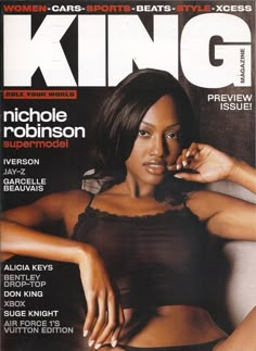 Black Model Aesthetic Photoshoot, King Magazine 2000s, 90s Cover Art, Nichole Robinson, 90s Magazine Covers, Don King, Maxim Magazine