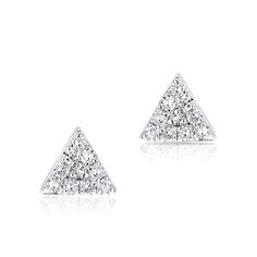 Simply Stunning At NicoleHD we love creating minimal and modern designs that will perfectly fit your aesthetic! While these diamond triangle studs are amazing for a casual, everyday look, they can also be dressed up along with other bold jewelry. Beauty refined A modern take on the diamond stud, this edgy Diamond Triangle earring can be worn anywhere along the ear, and without cups or prongs, it appears to float weightlessly! Available in 14K rose, yellow, or white gold With .11- .30ct tw white Triangle Diamond Earrings, Diamond Earrings Stud, Triangle Stud Earrings, Earrings Triangle, White Gold Diamond Earrings, Diamond Huggie Earrings, Triangle Diamond, Earrings White Gold, Triangle Earrings Stud