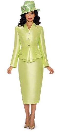 Giovanna Signature Label Two Piece Suit Style: G1084 Features V-Neck Three Button Jacket with Mock Pockets and Peplum Fold over Solid Skirt Ideal for Church, Convention or Social Events Matching hat sold separately Shop our different departments today for dresses, suits, hats, robes and more! Women Skirt Suit, Church Suits And Hats, Womens Skirt Suits, Solid Skirt, Sunday Service, Church Suits, Peplum Jacket, Women Skirt, Matching Hat