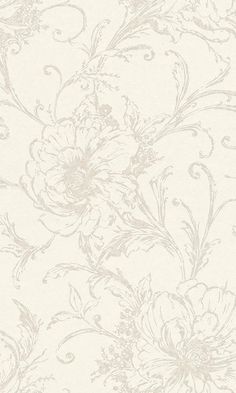 a white wallpaper with flowers on it