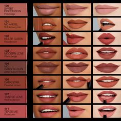 High-intensity matte formula that glides on bold color with 10-hour wear. Lipstick Shades For Black Women, Lipstick Doodle, Lipstick Background, Bride Lipstick, Drawing Kiss, Black Lipstick Makeup, Nars Powermatte Lipstick, Nars Products, Affordable Lipstick