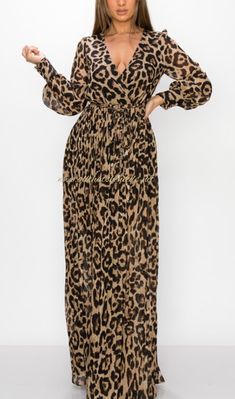 Animal pleated, front drawstring,front long sleeve, tie waist maxi dress 100% Polyester Leopard Dress Outfit, Tie Waist Maxi Dress, Velvet Maxi Dress, Velvet Maxi, Muslim Fashion Dress, Grown Women, Leopard Dress, Women Maxi, Lace Maxi