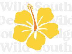 a yellow flower with the words wild south on it