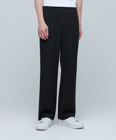 Aplaze Wide Banding Slacks Pants Black Unisex - APLAZE Black Full Length Work Pants, Black Full-length Pants For Business Casual, Black Full Length Work Pants With Welt Pockets, Black Relaxed Fit Bottoms For Business, Black Relaxed Fit Pants For Business, Classic Black Straight Leg Work Pants, Formal Black Straight Bottoms, Black Full-length Work Pants, Black Tailored Tapered Leg Pants