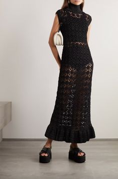 These 2023 Fashion Trends Will Take Off, According To Experts Spring Dress Trends, Pretty Spring Dresses, Ganni Dress, Black Crochet Dress, Crochet Dress Pattern, Knitwear Fashion, Sweet Dress, Sheer Dress, Trending Dresses