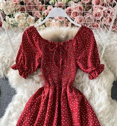 Cute A line short dress fashion dress Fabric: blended Color: black, red, white, apricot Size(cm): free size length 93 bust 56-90 waist 68-100 Red A-line Dress For Picnic, Red And White Plaid Dress, Casual Red A-line Sundress, Red A-line Summer Mini Dress, Casual Red A-line Mini Dress, A Line Short Dress, Short Dress Styles, A Line Shorts, Dress Fashion