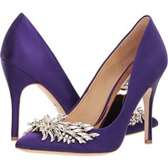 Badgley Mischka Marcela Purple Shoes Heels, Sailor Shoes, Satin High Heels, African Shoes, People Eater, Purple People, Wrap Shoes, Satin Shoes, Cerise Pink