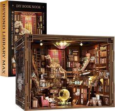 DIY Book Nook Kit 3D Wooden Puzzle Shelf Insert with LED Light Miniature     [MiniCity Book Nook] 𝗕𝗲𝘆𝗼𝗻𝗱 𝗟𝗶𝗯𝗿𝗮𝗿𝘆, inspired by a private library in the US, celebrates humanity's intellectual and emotional adventure of discovery, learning, and creativity by showcasing thousands of rare books, artworks, maps and artifacts both modern and ancient [Bring Art to Life] The 𝗱𝗶𝘆 𝗯𝗼𝗼𝗸 𝗻𝗼𝗼𝗸 𝗸𝗶𝘁 combines fun and relaxation. The assembly process is challenging but also satisfying. During the 6-10 hours of enjoyable assembly time, you can improve your dexterity and patience with beyond library book nook [Premium Quality Materials] These 𝟯𝗗 𝘄𝗼𝗼𝗱𝗲𝗻 𝗽𝘂𝘇𝘇𝗹𝗲 bookends are meticulously crafted using premium imported wood of exceptional quality. The thickness and durabil Booknook Miniature, Dollhouse Bookshelf, Secret Garden Ideas, Tiny Library, Bookshelf Insert, Diy Book Nook, Book Nook Kit, Shelf Insert, Private Library