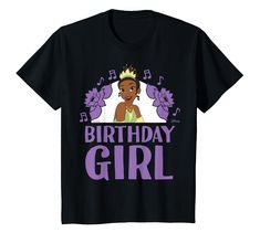 the princess and the frog birthday girl t - shirt is shown on a white background