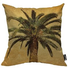 PRICES MAY VARY. Cotton Linen Size: 18x18 Inch (45x45 CM) Two Sides Print Invisible/Hidden Zipper Design 100% Money-back, Replacement Guarantee Square Throw Pillow Covers Vintage Palm Tree, Club Tropicana, Retro Throw Pillows, Tropical Pillows, Plaid Pillow Covers, Vintage Cushions, Tree Pillow, Collection Ideas, Garden Pillows