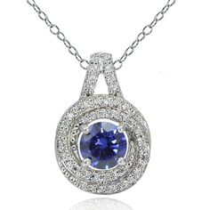 Wear the look of luxury and enjoy the vintage of elegance with this breathtaking 100 facets cubic zirconia necklace. The 100 facets transform the ordinary cubic zirconia stone into a brilliant jewel. This love knot necklace showcases a round blue violet CZ stone surrounded by smaller cubic zirconia stones and is crafted of platinum plated sterling silver. The total carat weight is 1.15ct. Product Details Metal Type sterling-silver Metal Stamp 925-sterling Weight 3.2GR Length 18IN Width 18.7MM He Diamond Pendant Sets, Zirconia Necklace, Love Knot Necklace, Cubic Zirconia Necklace, Love Knot, Blue Violet, Necklace Online, Knot Necklace, Chain Ring