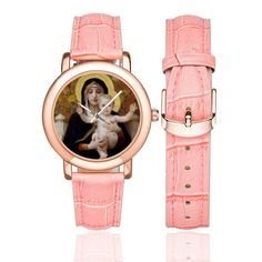 "IMPORTANT: from 1 July 2022 we will not ship to Germany. If an order is placed from Germany, the sale will be canceled and a refund sent immediately. Thanks for understanding. God bless and protect you. Virgin and Child by Bouguereau. Women's Rose Gold Leather Strap Watch Size: 5.29 Oz. Diameter (watch face): 1.4\". Width (watchband): 0.7\". Thickness (watch): 0.4\". Length (whole watch): 9.7\". Key Features: * 5.29 Oz. Diameter (watch face): 1.4\". Width (watchband): 0.7\". Thickness (watch): Mary Undoer Of Knots, Divine Mercy Jesus, Metal Drawing, Holy Art, Virgin Of Guadalupe, Divine Mercy, Leather Strap Watch, Women Rising, Catholic Gifts