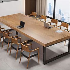 Description: Introducing our exquisite Solid Wood Conference Table, a statement piece crafted for elegance and functionality. Meticulously carved from premium solid wood, this table exudes timeless sophistication while offering a sturdy foundation for collaborative discussions. Its impeccable craftsmanship showcases the natural beauty of wood, making each piece unique. The spacious surface provides ample room for meetings, fostering an environment conducive to productive exchanges. Elevate your Meeting Table Design Modern, Meeting Table Design, Office Conference Table, Wood Conference Table, Meeting Room Table, Midnight Club, Wood Table Design, Industrial Desk, Boardroom Table