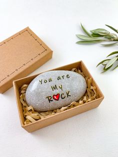 a rock that says you are my rock in a box