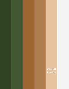 the color palette for fab mood is green, brown, and tan with white lettering