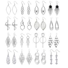 PRICES MAY VARY. 【Economic Earrings Set】: Comes with 16 pairs different fashion earrings, offer you many choices of daily wearing, economical and affordable, the fish-hook closures make for easy on and off and provide graceful movement every time you turn your head, also they are lightweight silver-tone earrings, can easy to wear all day. 【Stylish Accessory】: These dangle earrings offering stunning style and elegant appeal, will add classical sophistication to your style, would be a great additi Earrings Drawing, Easy Jewelry Making Ideas, Graceful Movement, Wholesale Earrings, Diy Clothes And Shoes, Easy Jewelry, Jewelry Drawing, Stunning Style, Stud Jewelry