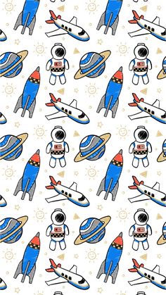 an image of a spaceman pattern on a white background