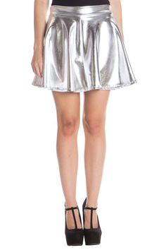 We should be your first choice for Metallic wear! Trendy Shiny Mini Skirt, Metallic Disco Bottoms For Spring, A-line Bottoms For Summer Night Out, Metallic Stretch Skirt, Metallic Mini Skirt For Summer, Trendy Fall Party Skort, Solid Shiny Bottoms For Party, Shiny Solid Color Bottoms For Party, Silver Disco Skirt For Summer