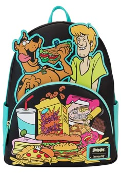 the scooby snacks backpack is on display