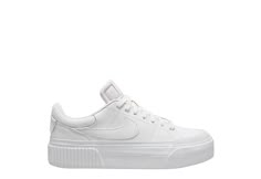 Nike Court Legacy Lift Women s Sneaker Enhance your footprint in the Nike Court Legacy Lift women s Sneaker. With a leather upper featuring a Padded collar & tongue for extra comfort, this all white Sneaker makes a bold statement with classic style. The platform midsole offers just enough lift, while the Rubber outsole holds you down with necessary traction. Leather upper Lace-up closure Padded collar /tongue Cushioned Comfort InsolePlatform midsole Rubber traction outsole Nike Shoes Women Casual, White Nike Shoes Women, Nike White Sneakers Women, All White Sneakers Women, Nike Platform Shoes, Sneakers Rack, Nike Court Legacy White, All White Nike Shoes, Nike White Sneakers