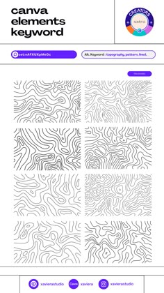 an image of some lines that are in the shape of waves and shapes on paper