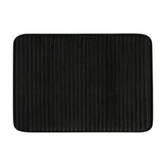 a black place mat on a white background