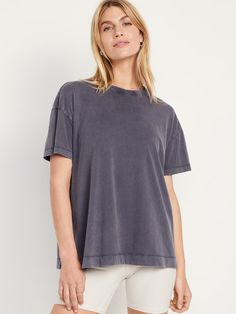 Oversized EveryWear Tunic T-Shirt | Old Navy Washed Short Sleeve T-shirt For Everyday, Solid Boxy Fit Cropped T-shirt With Crew Neck, Washed Crew Neck Top For Everyday, Everyday Washed Crew Neck Top, Relaxed Fit Washed T-shirt With Crew Neck, Oversized Short Sleeve Cropped T-shirt For Everyday, Relaxed Fit Washed Crew Neck T-shirt, Relaxed Fit Crew Neck Washed T-shirt, Washed Relaxed Fit Crew Neck T-shirt