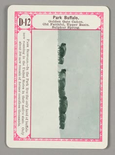 an old card with the name park buffalo on it's front and back side