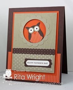 a close up of a card with an owl on it