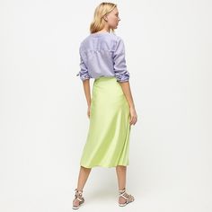 J.Crew: Pull-on Slip Skirt For Women Spring Maxi Skirt With Relaxed Fit, Flowy Midi Skirt For Spring, Spring Flowy Midi Skirt, Spring Lined Midi Skirt, Spring Midi Lined Skirt, Long Pencil Skirt With Lining For Daywear, Long Lined Pencil Skirt For Daywear, Lined Long Skirt For Spring, Flowy Skirt For Daywear In Spring