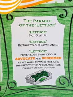 an advertisement for the parade of the lettuce, not give up and lettuce