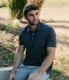 This polyester/spandex knit is moisture-wicking, breathable, and quick-drying to keep you comfortable in even the hottest situations. Features 4-way stretch, so your movement is never limited. Brandon is 6’0” and is wearing a medium Sawgrass Stripe Polo in Midnight. Casual Stretch Activewear For Golf, Moisture-wicking Athleisure Activewear For Golf, Athleisure Activewear For Golf, Stretch Athleisure Activewear For Golf, Athleisure Accessories, Flannel Sweatshirt, Southern Shirt, Resort Shirt, Swimwear Shorts