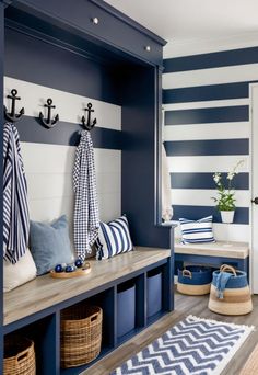 Coastal Boho Living Room Ideas Navy Blue, Nautical Flooring, Coastal Boho Decor, Indoor Porch, Beautiful Bedroom Colors, Coastal Patio, Boho Ideas, Black Bathroom Decor, Nautical Living Room