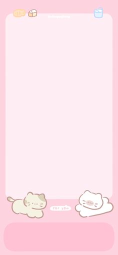 a pink background with two cartoon cats and a cat on the bottom right corner is an empty space for text