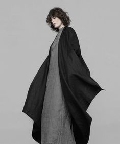 Japanese Avant Garde Linen Kimono Style Wrap Dress Lagenlook Cocoon Duster Coat | eBay Japanese Avant Garde, Nomad Fashion, Style Wrap Dress, Strega Fashion, Sick Clothes, Lagenlook Clothing, Linen Kimono, Kimono Coat, Witchy Fashion