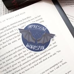 an image of a book with a bat sticker on it's front page