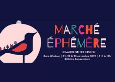 the poster for march ephemere is shown with a bird on it's head