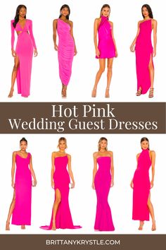 hot pink wedding guest dresses for the bride